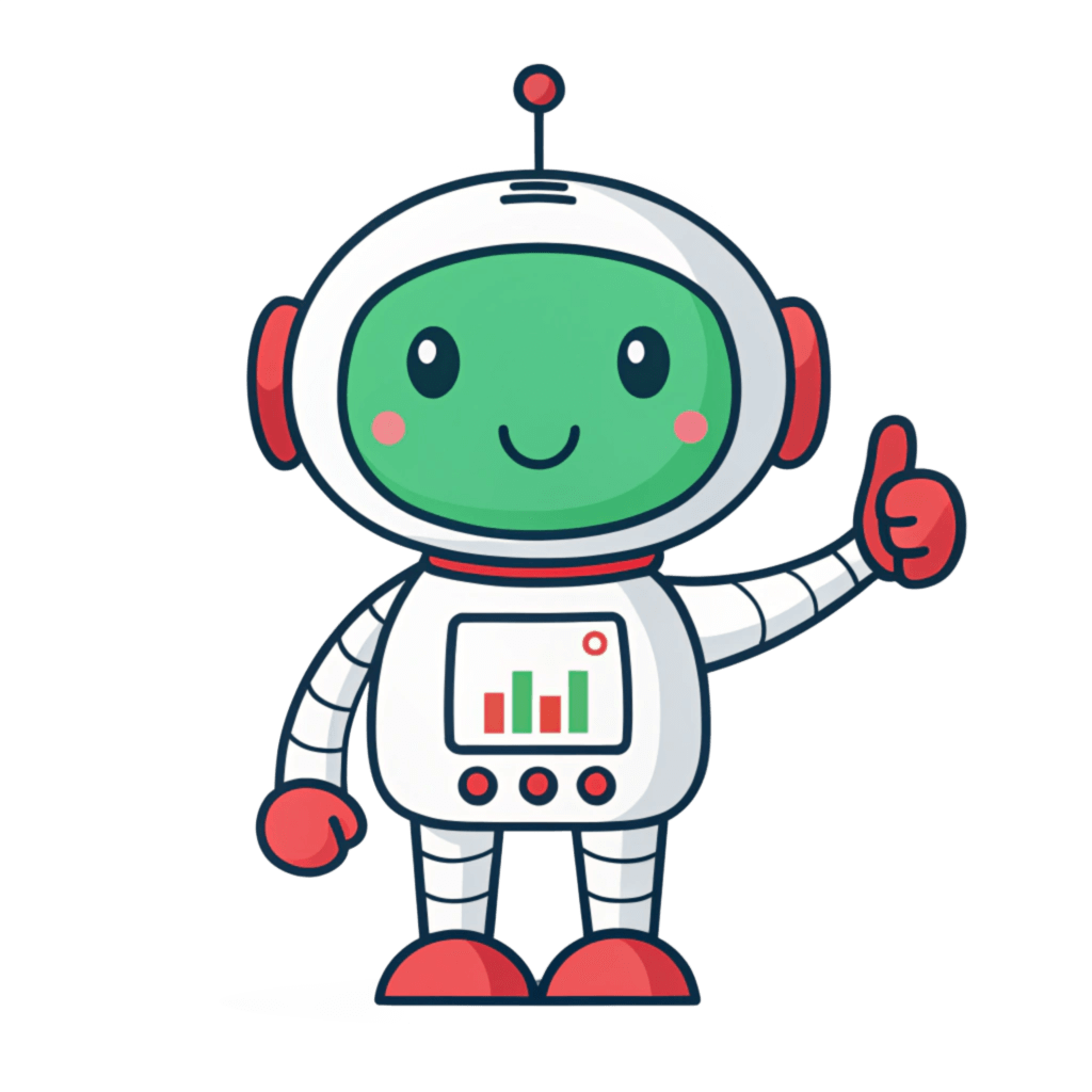 An algorithmic trading bot showing a thumbs up